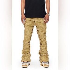 Men's Tan Distressed Pants
